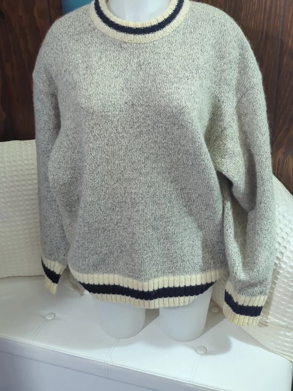 Boathouse Row Wool Sweater Size Large | Cozy Heavy Knit Cabin Cottagecore - Picture 9 of 16